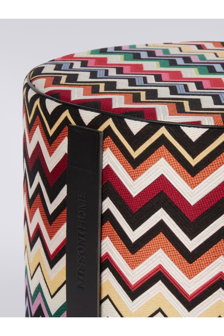 Belfast Cylindrical Pouffe 40x30 Cm, Alternate, color, Orange Multicoloured