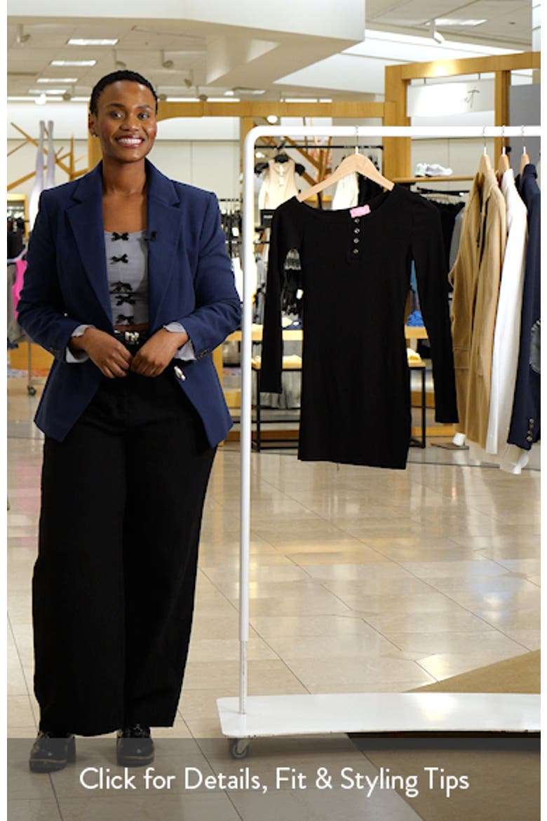 Soleste Long Sleeve Rib Henley Minidress video