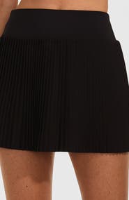 Lands' End High Waisted Pleated Woven Swim Skort