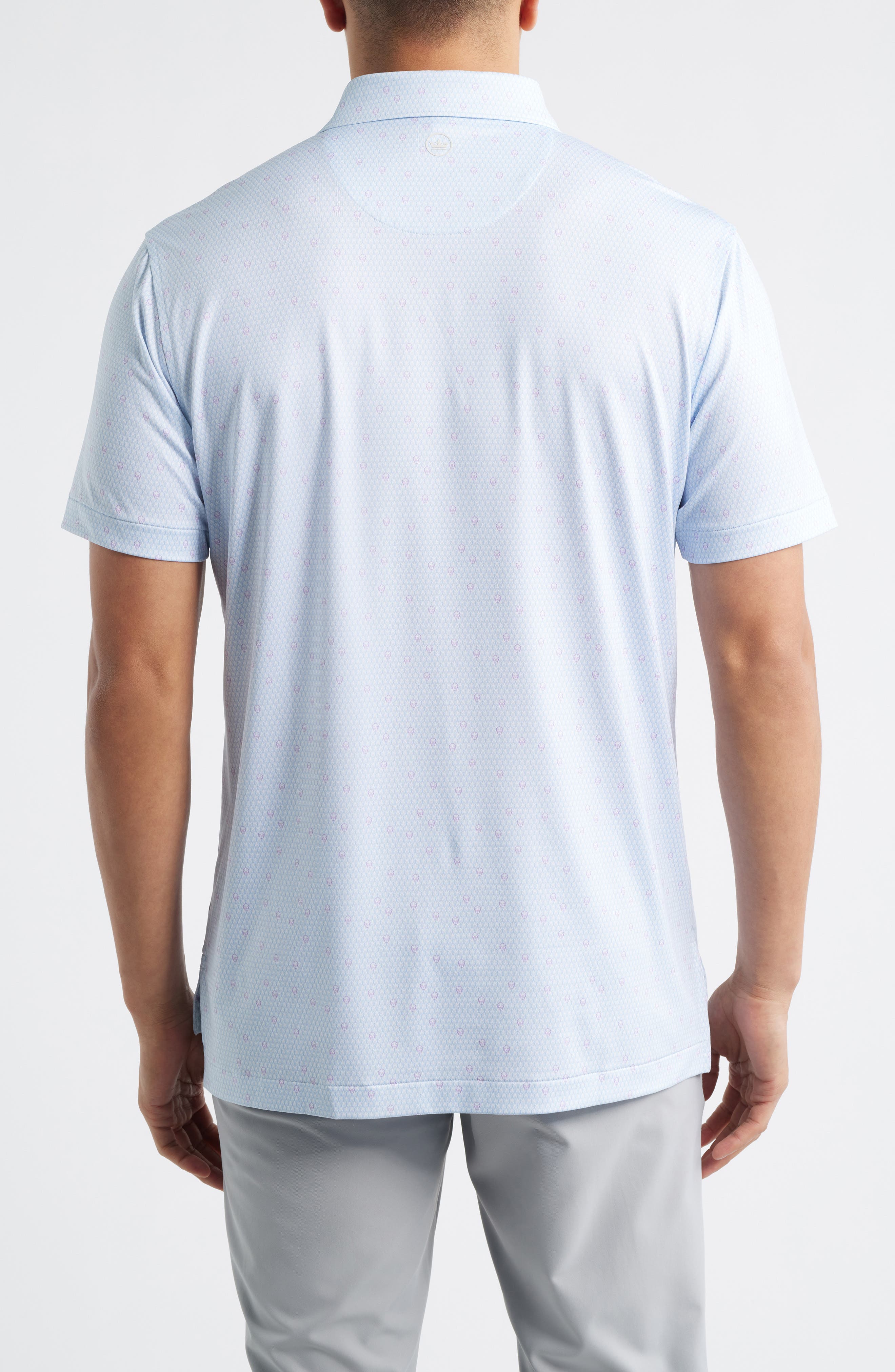 Geometric Skull Print Performance Jersey Polo - image 4