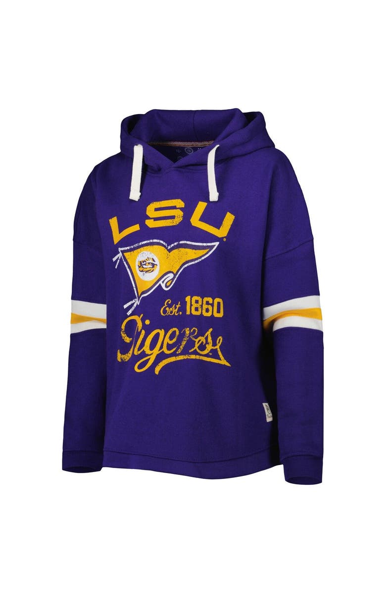 PRESSBOX Women's Pressbox Purple LSU Tigers Super Pennant Pullover Hoodie, Alternate, color, 