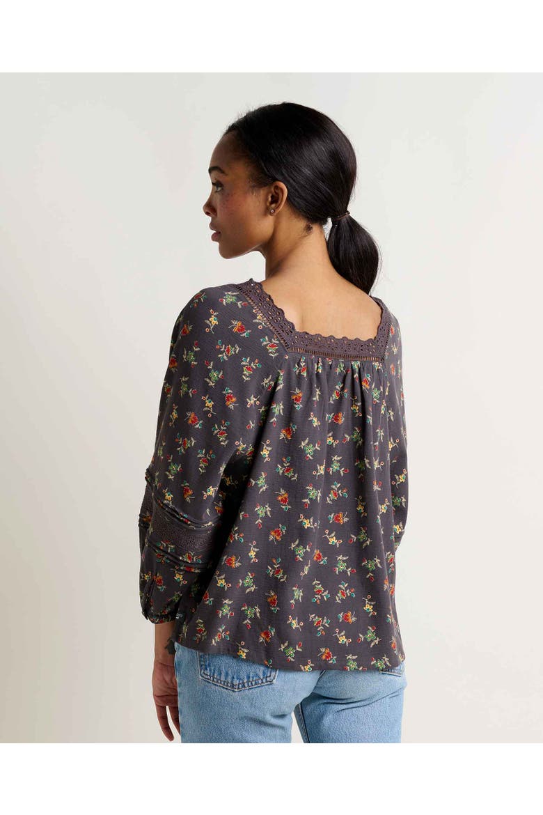 Manzana Peasant Long Sleeve Shirt, Alternate, color, Soot Graphic Print