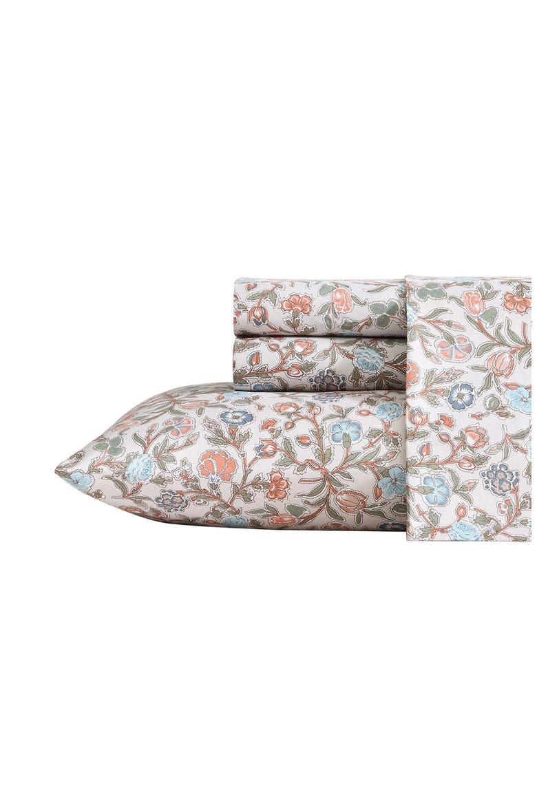 Westward Floral Sheet Set, Main, color, BEIGE