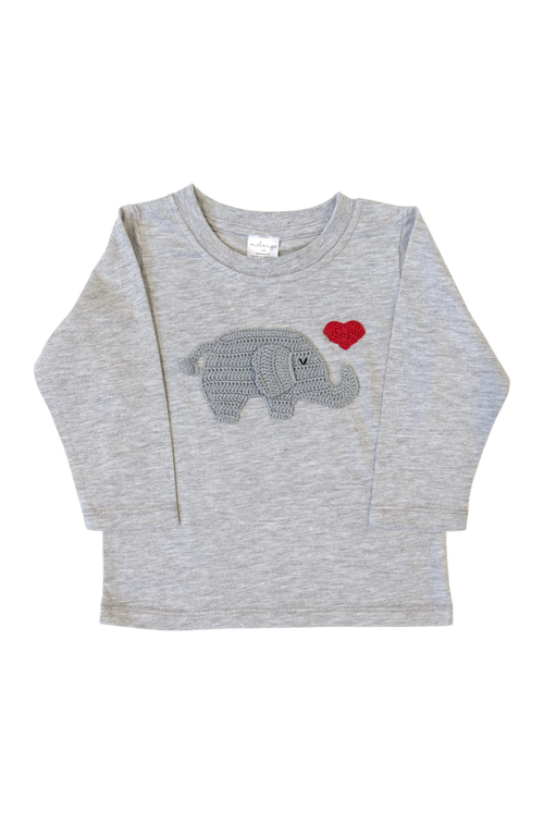 Melange Collection Valentine Elephant Tee In Red