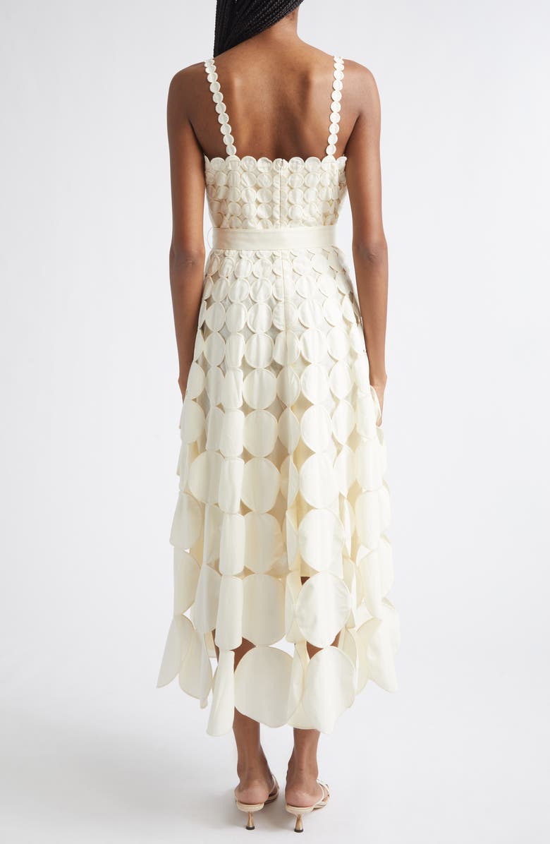 Reiss Gigi Cutout High Low Midi Dress, Alternate, color, Cream