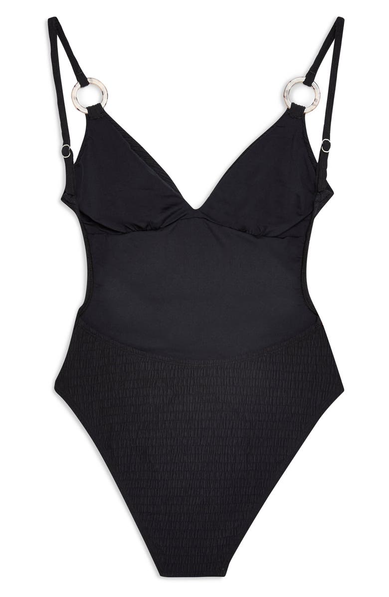Topshop Plunge One-Piece Swimsuit, Alternate, color, 