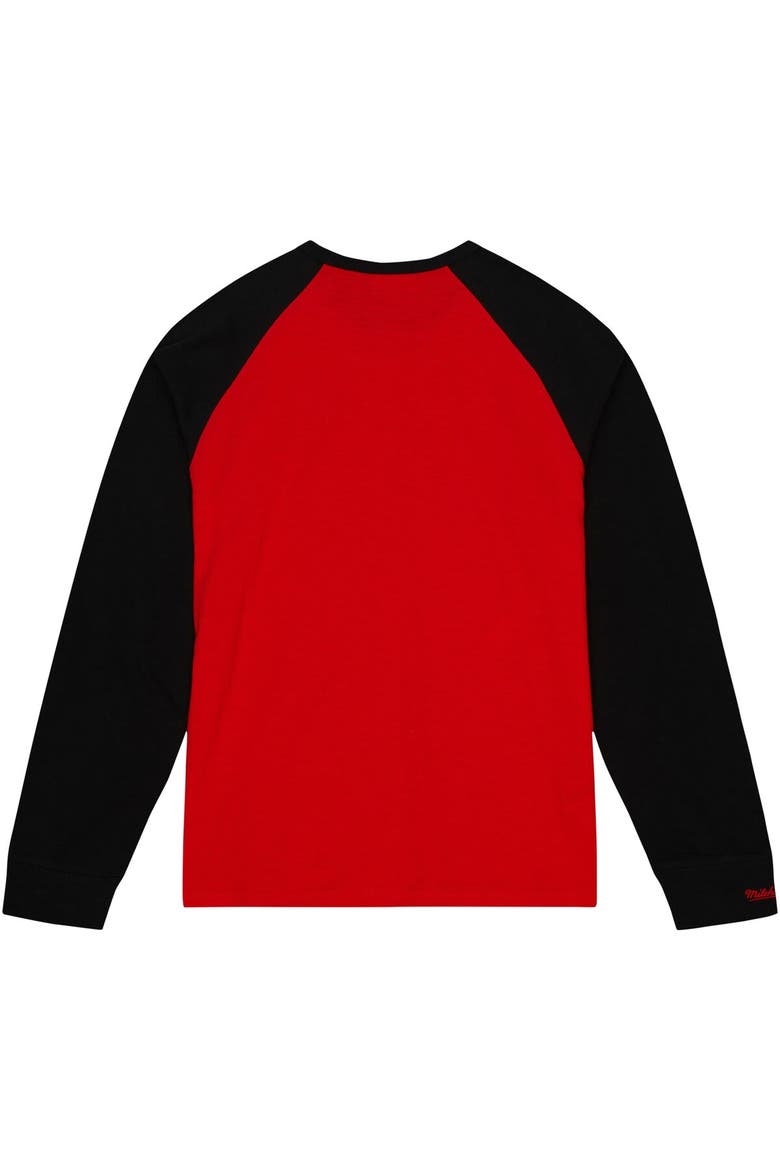 Men's Mitchell & Ness Red Texas Tech Red Raiders Legendary Slub Raglan Long Sleeve T-Shirt, Alternate, color, Red