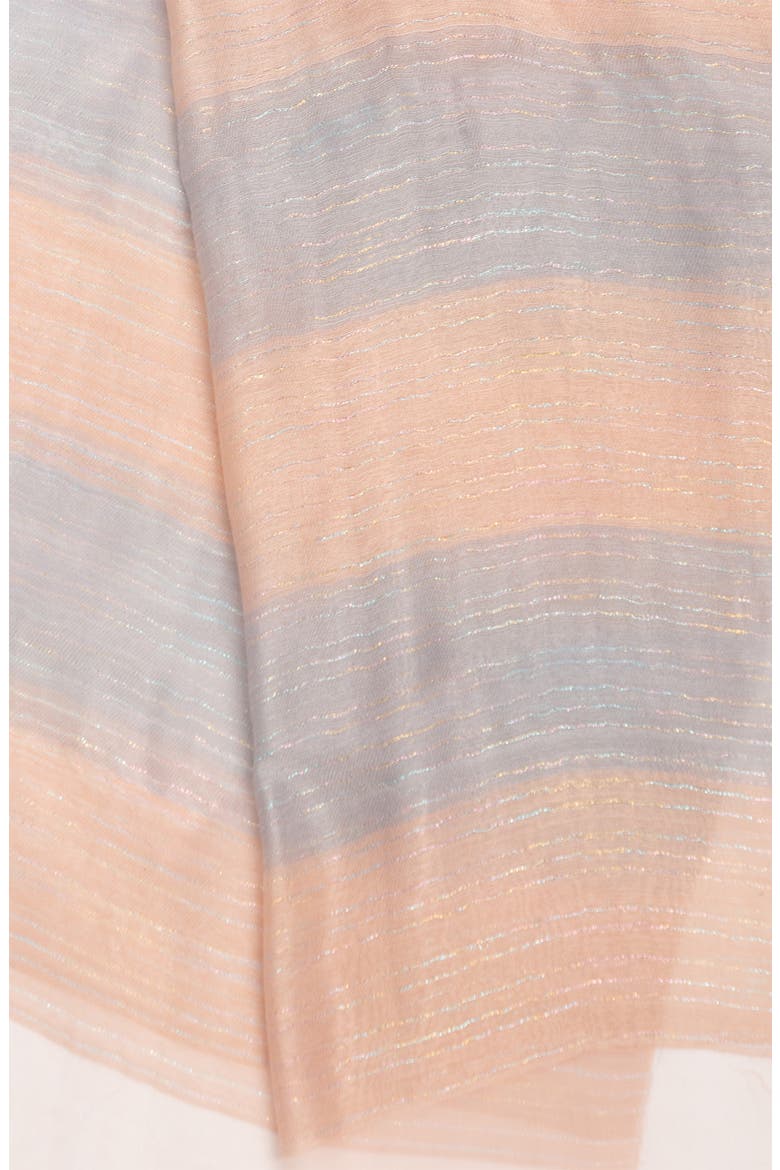 Shiny Stripe Silk Blend Scarf, Alternate, color, PINK