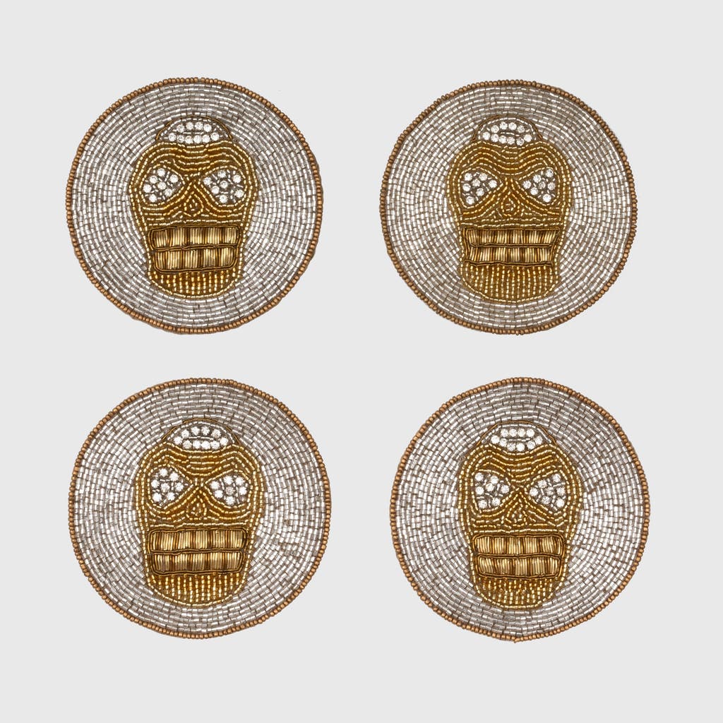 Joanna Buchanan Hand Beaded Coasters In Brown