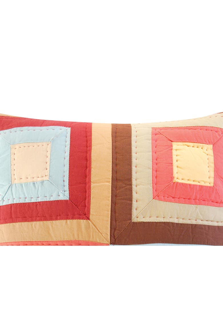Hudson Quilted Throw Pillow, 18" x 18", Alternate, color, Off-White