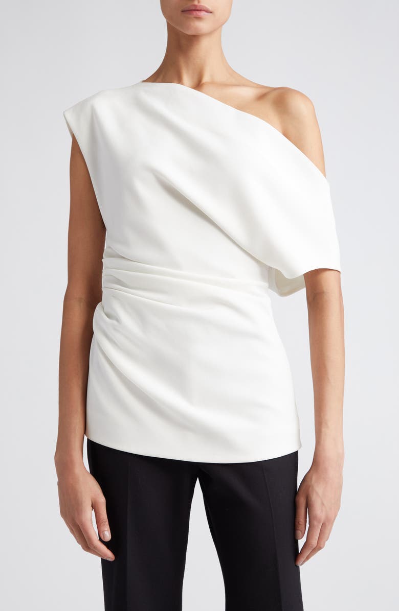 Proenza Schouler One-Shoulder Matte Crepe Top, Main, color, 