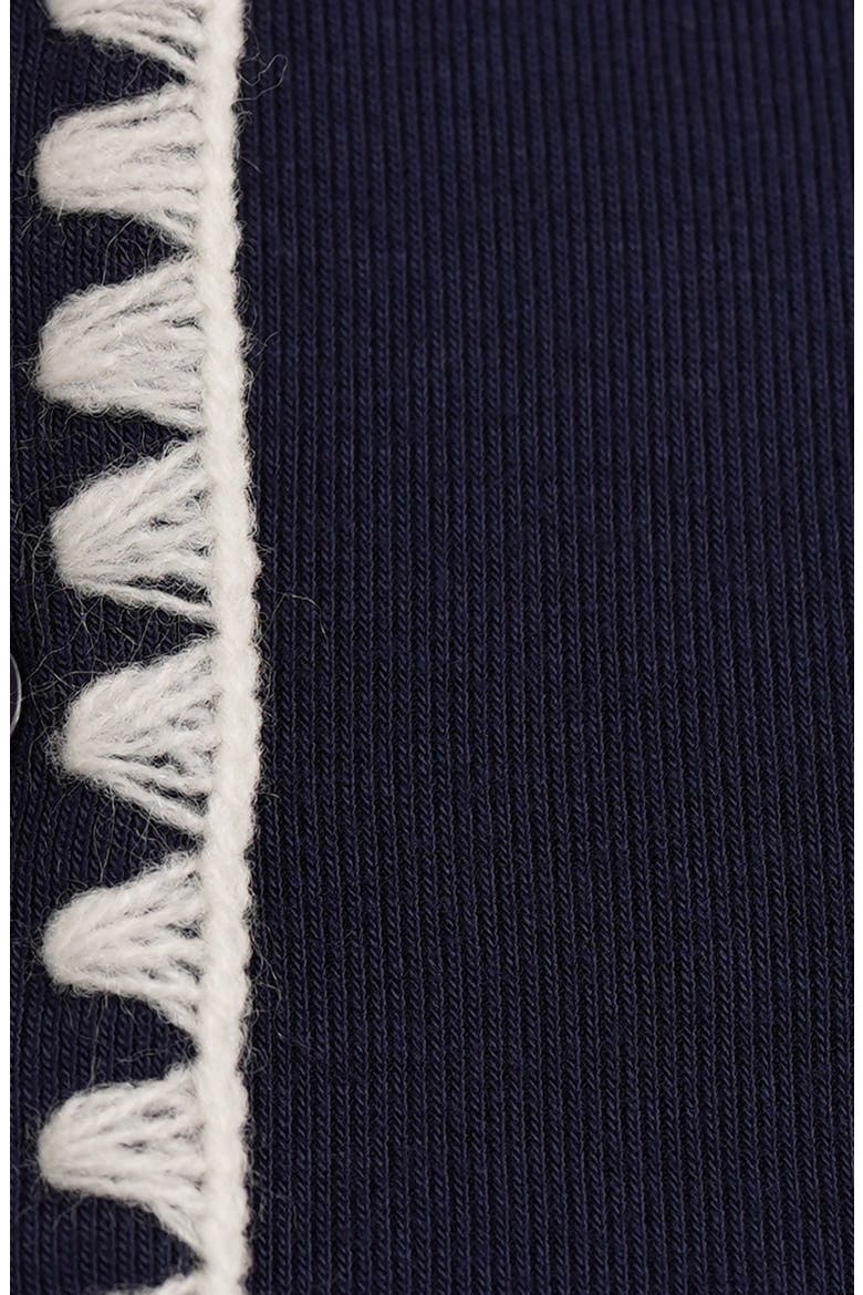 Blanket Stitch Trim Button-Up Top, Alternate, color, ECLIPSE W/ BONE