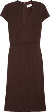 ST. JOHN Flatback Rib Sheath Sweater Dress
