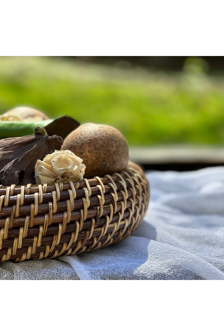 Rattan Apple Bowl, Alternate, color, Natural
