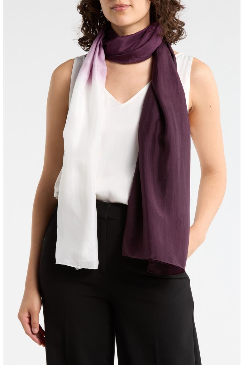 Hand Dyed Silk Scarf, Main, color, BLACKBERRY
