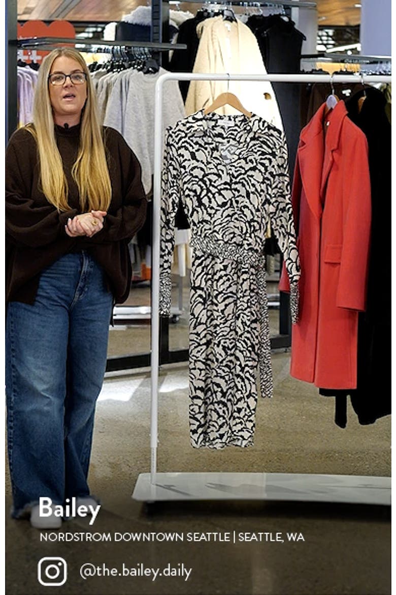 Evie Animal Print Belted Long Sleeve Dress video