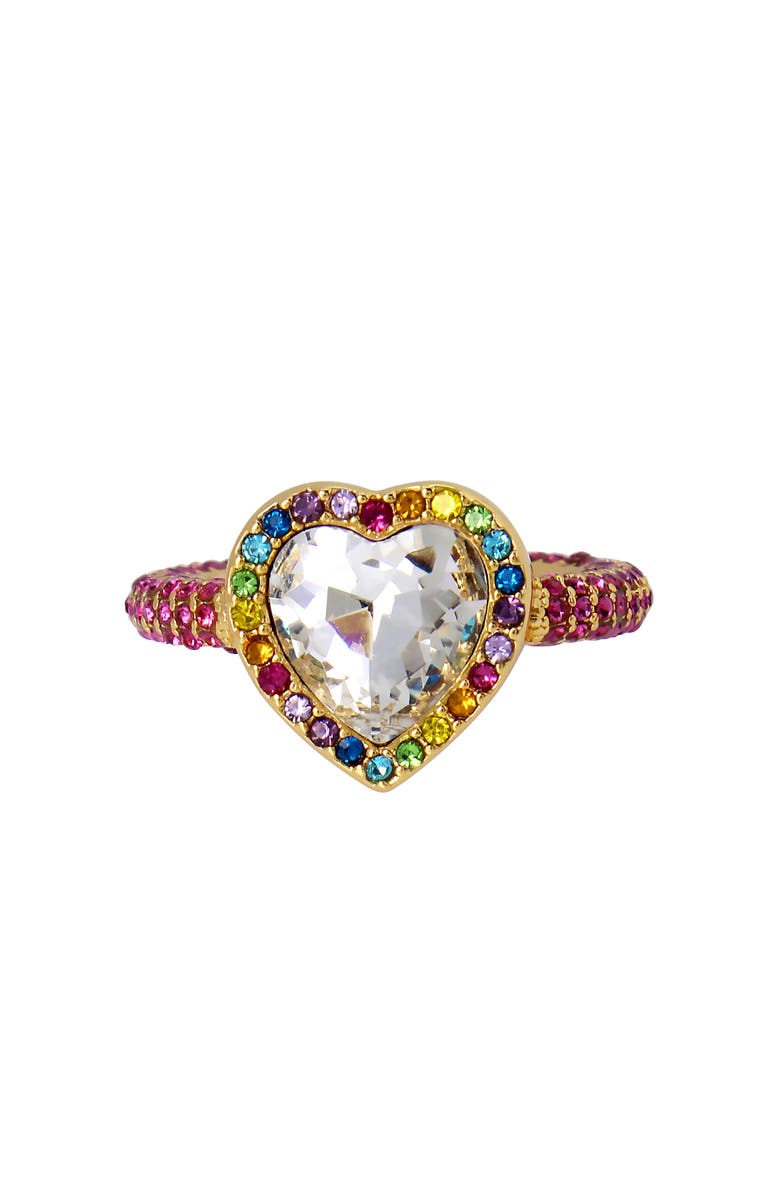 Kurt Geiger London Crystal Heart Cocktail Ring, Main, color, 