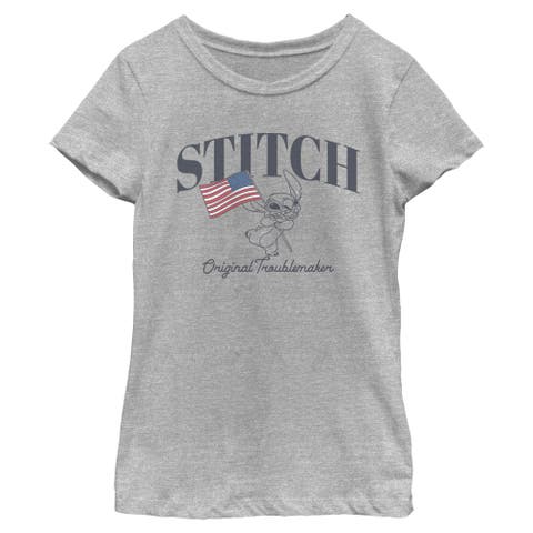 Girl's Lilo & Stitch Original American Troublemaker  Graphic T-Shirt