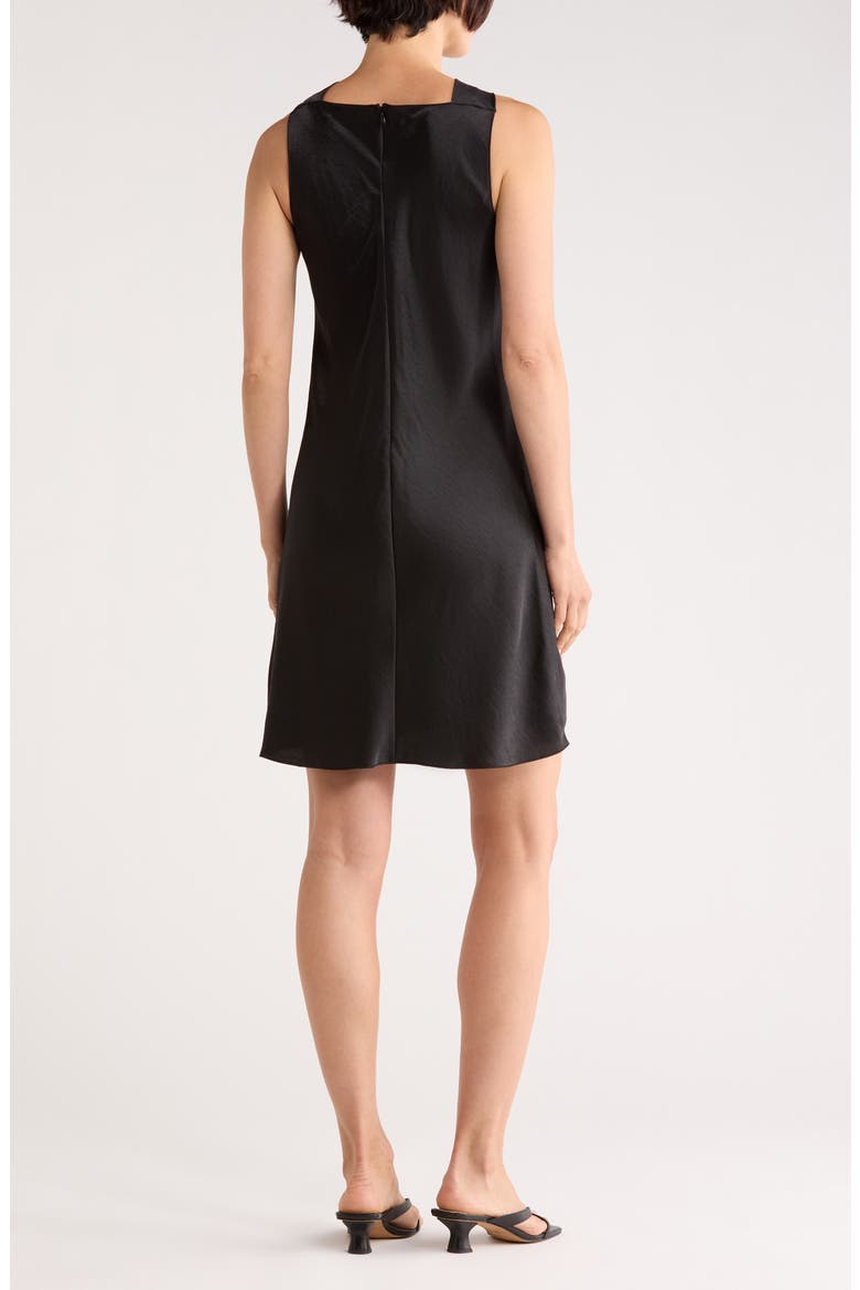 Twist Dr. Silky Shift Dress, Alternate, color, BLACK