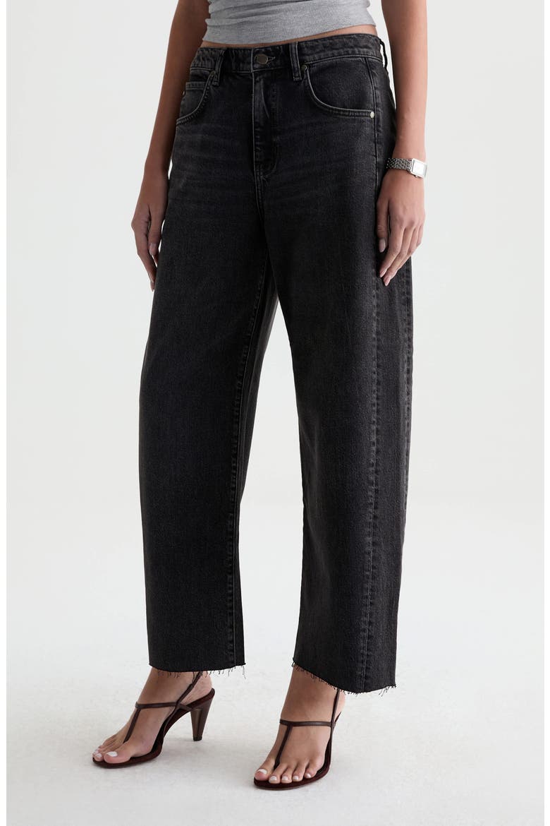 Hattie Raw Hem High Waist Crop Barrel Jeans, Alternate, color, SHIBUYA