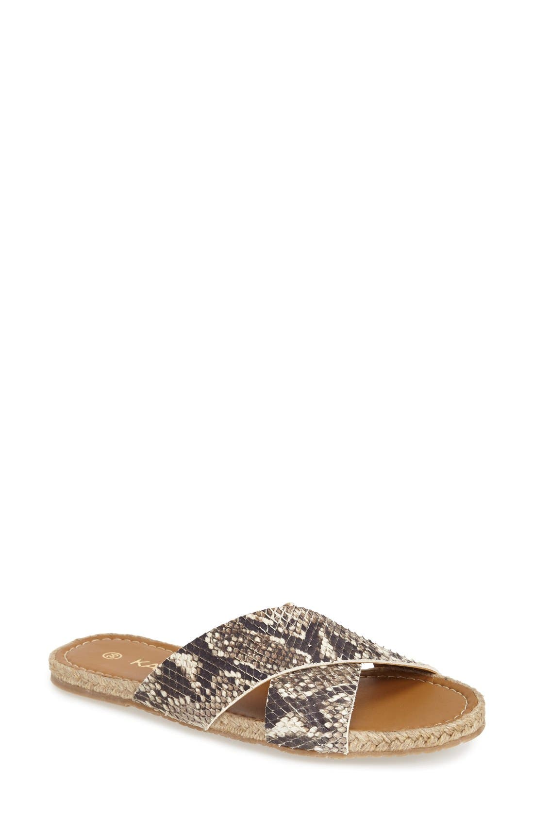 'Guajira' Slide Espadrille, Main, color, BUTTERMILK PYTHON