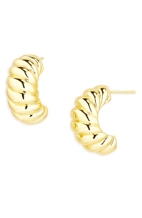Ribbed Chunky Stud Earrings