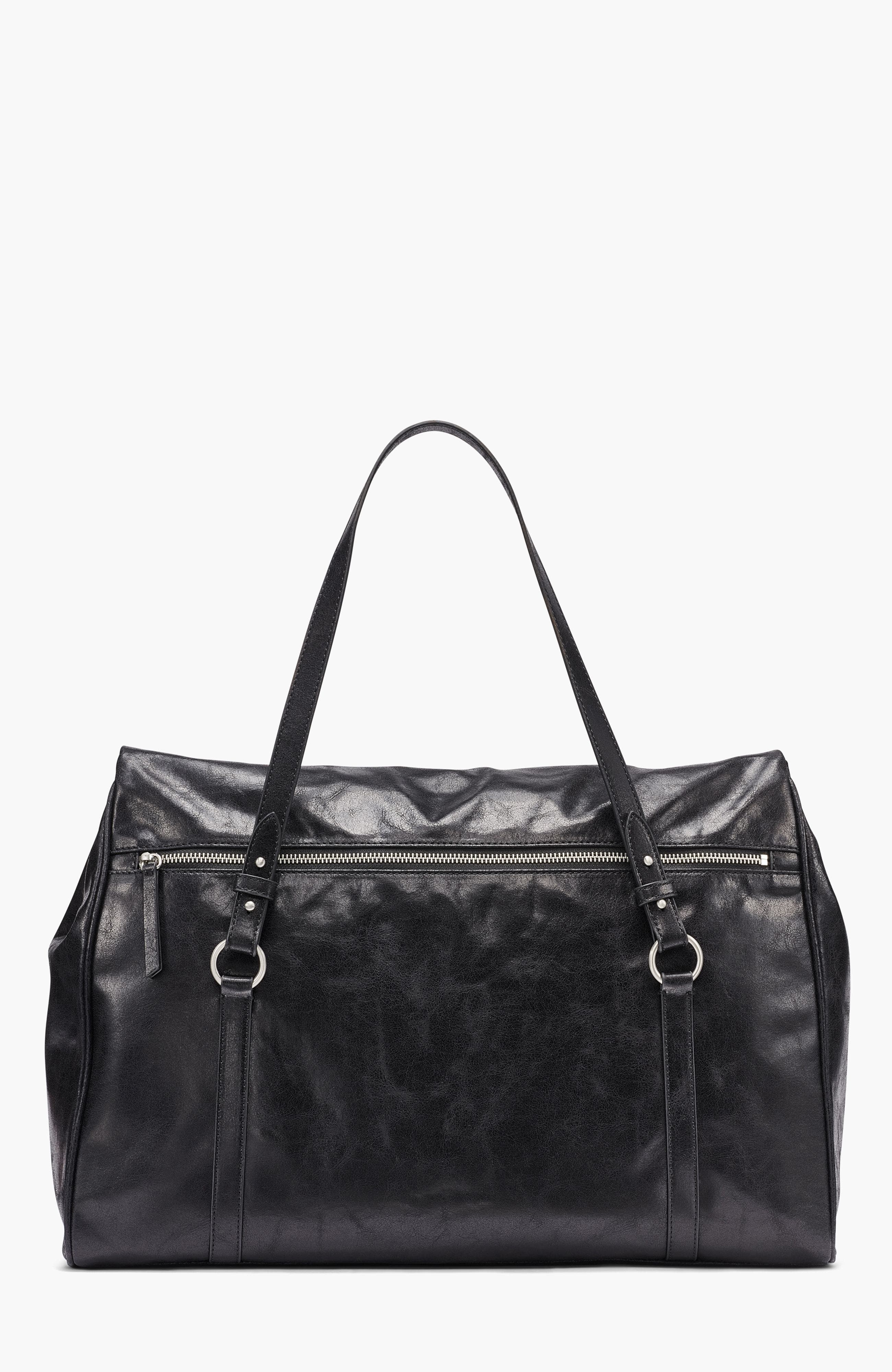 Skye Large Satchel, Alternate, color, Black/Silver