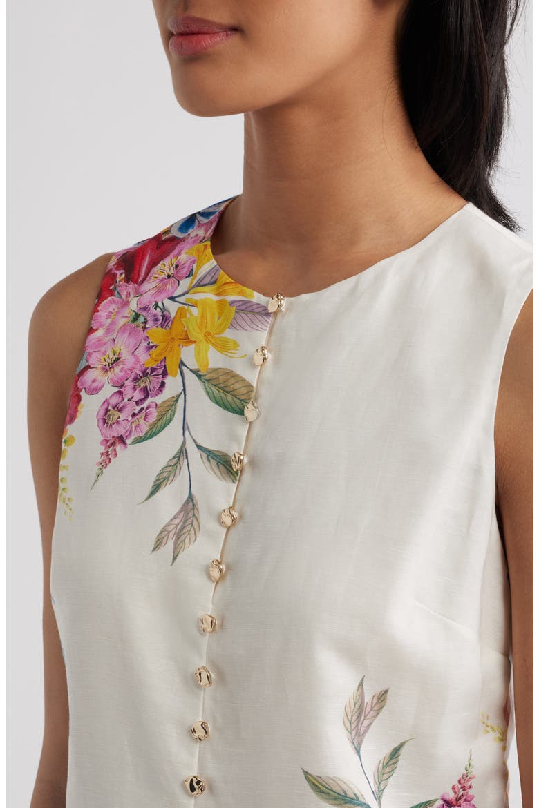 The Annalise Linen Blouse, Alternate, color, TIARA GARDEN PRINT