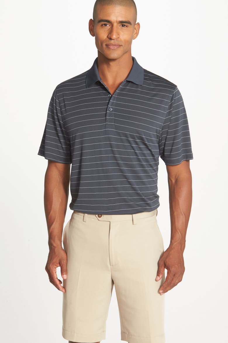 Franklin Stripe DryTec® Polo, Alternate, color, ONYX/ WHITE