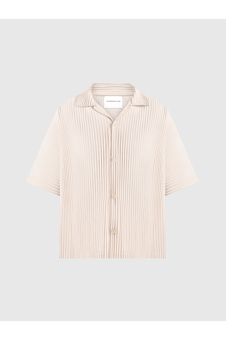 Justin Pleated Boxy Shirt, Alternate, color, Cream