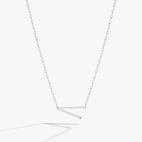 Alex and Ani Silver Elongated Initial Pendant Necklace in Silver - V 