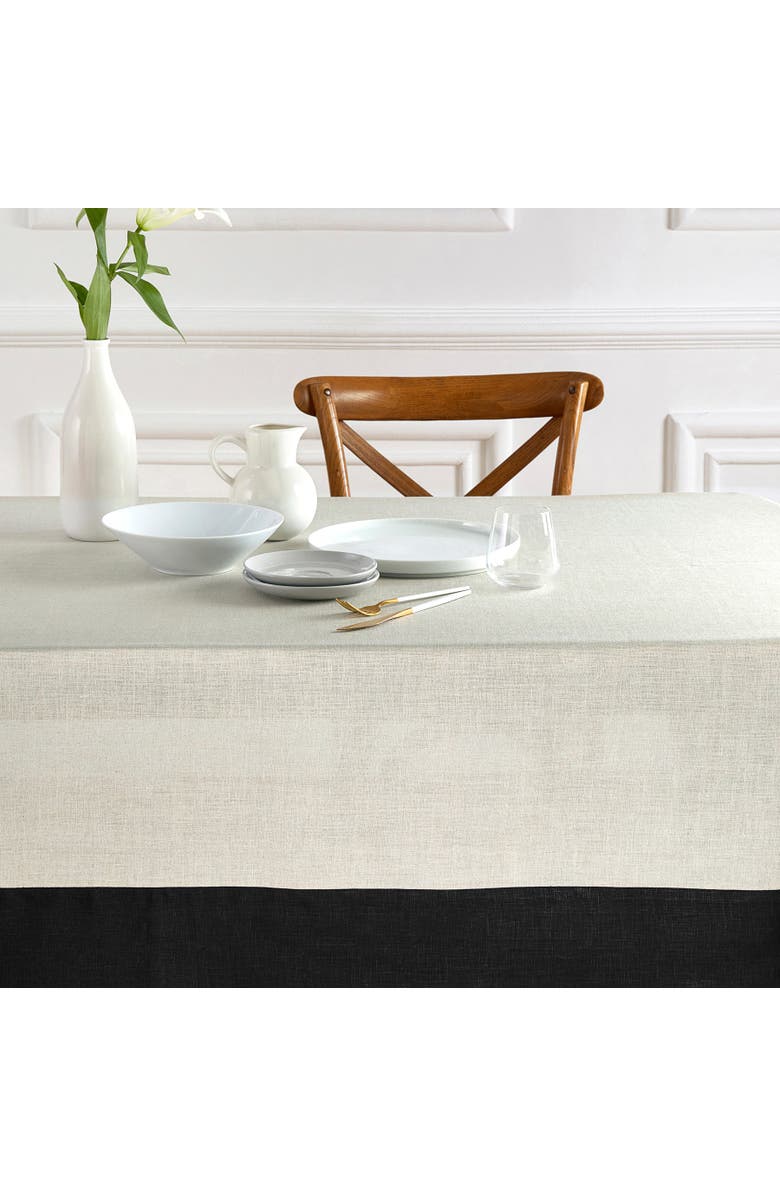 Solino Home Linen Tablecloth - Contempo, Alternate, color, Black And Natural
