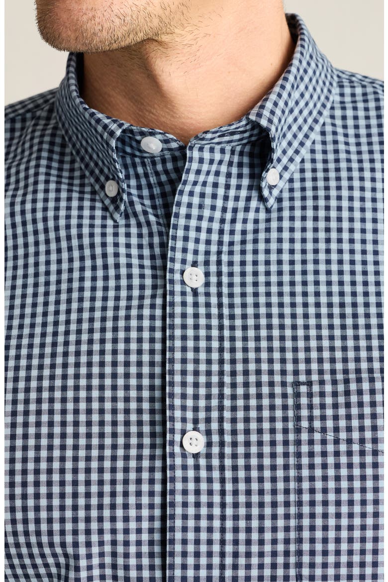 Raliegh Slim Fit Gingham Check Button Down Shirt, Alternate, color, NAVY/ BLUE