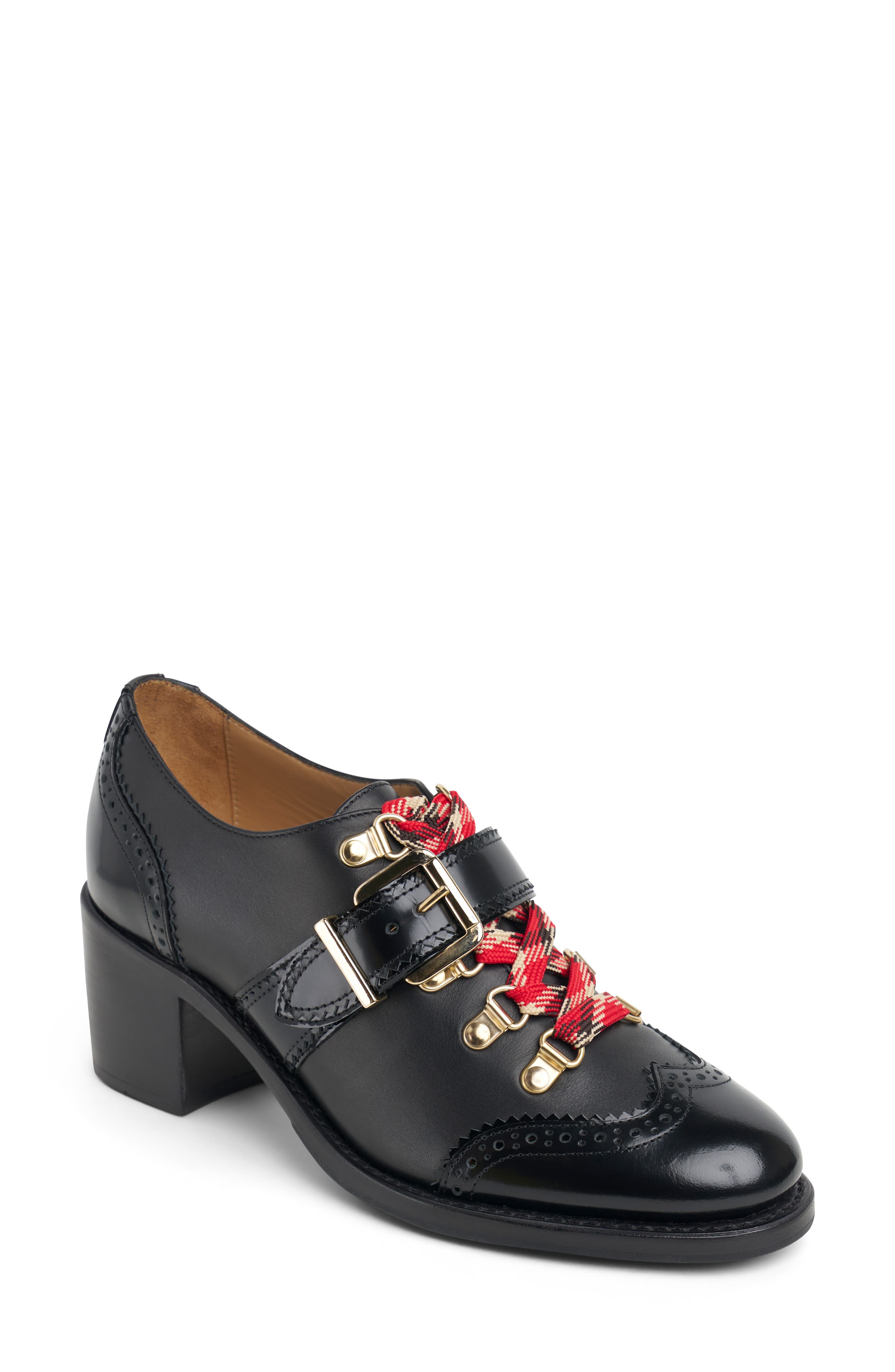 The Office of Angela Scott Mrs. Logan Wingtip Oxford Pump, Main, color, Black