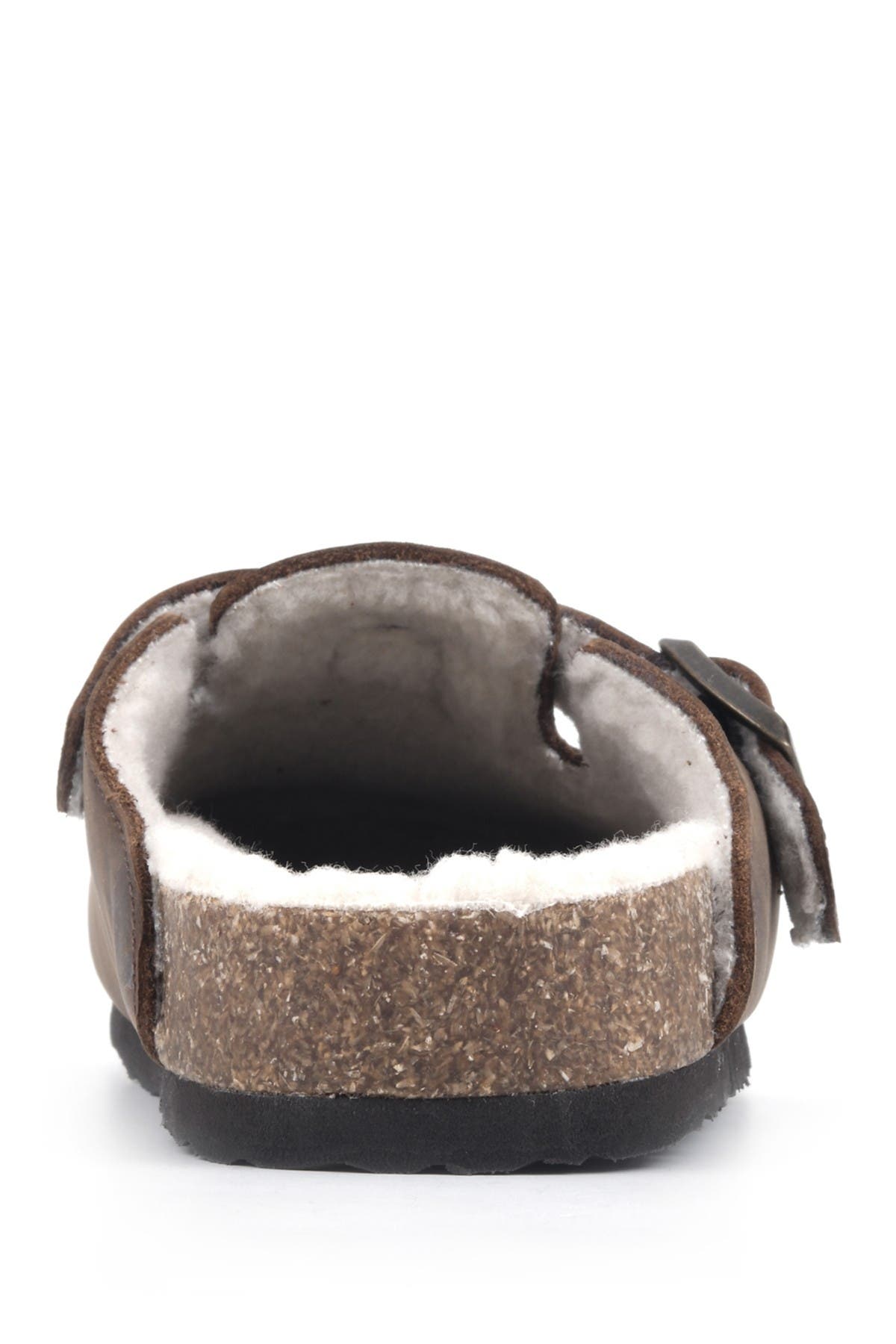 Bari Faux Shearling Footbed Suede Mule, Alternate, color, BROWN/LEATHER W/FUR