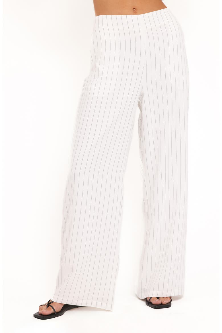 Blakely Pinstripe Wide Leg Pants, Main, color, WHITE PINSTRIPE