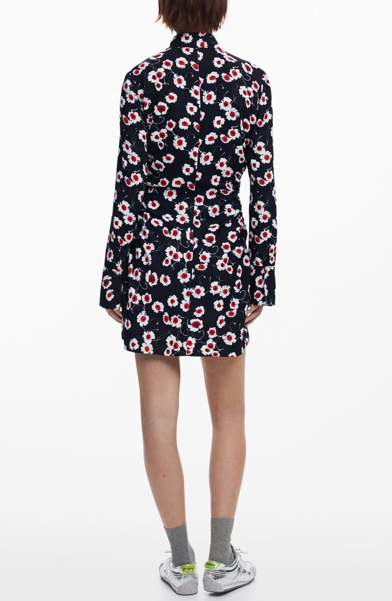 Desigual Floral Print Long Sleeve Minidress, Alternate, color, 
