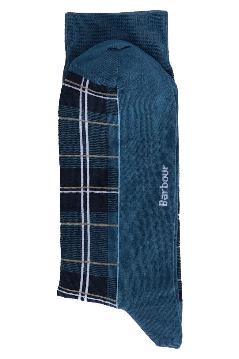 Blyth Plaid Cotton Blend Socks, Alternate, color, NAVY MIX