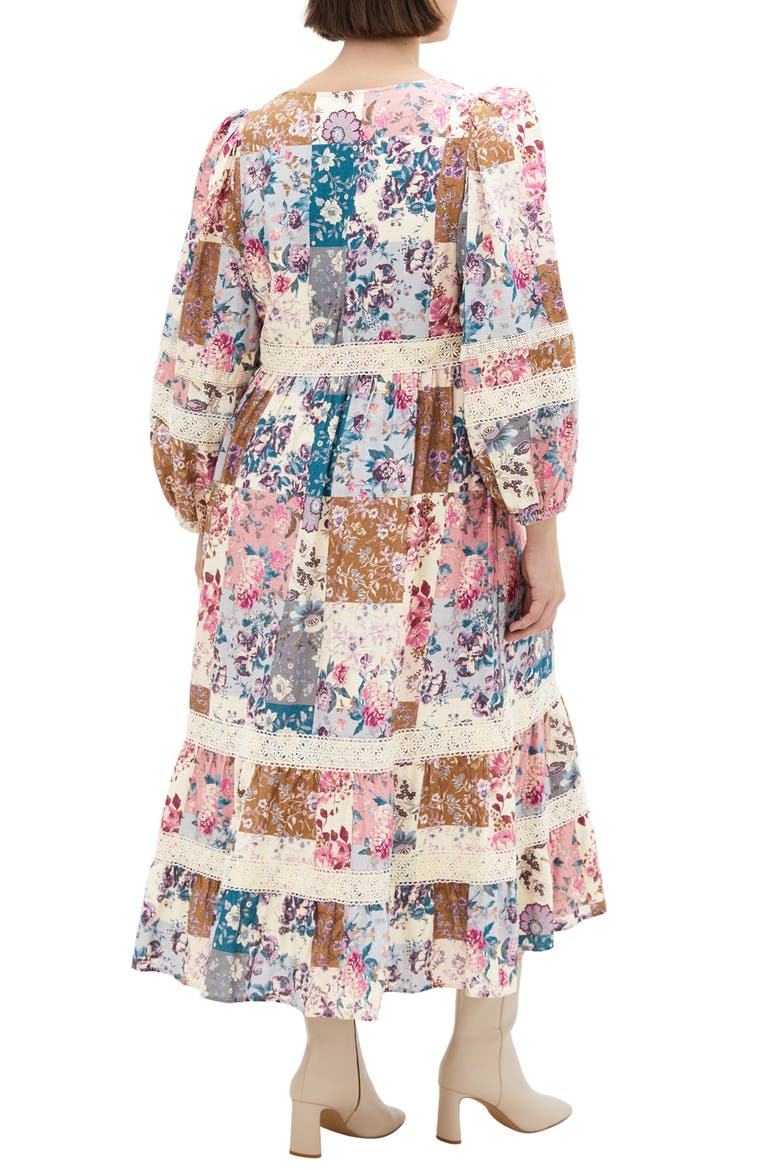 Florence Floral Long Sleeve Tiered Midi Dress, Alternate, color, WHIMSICAL