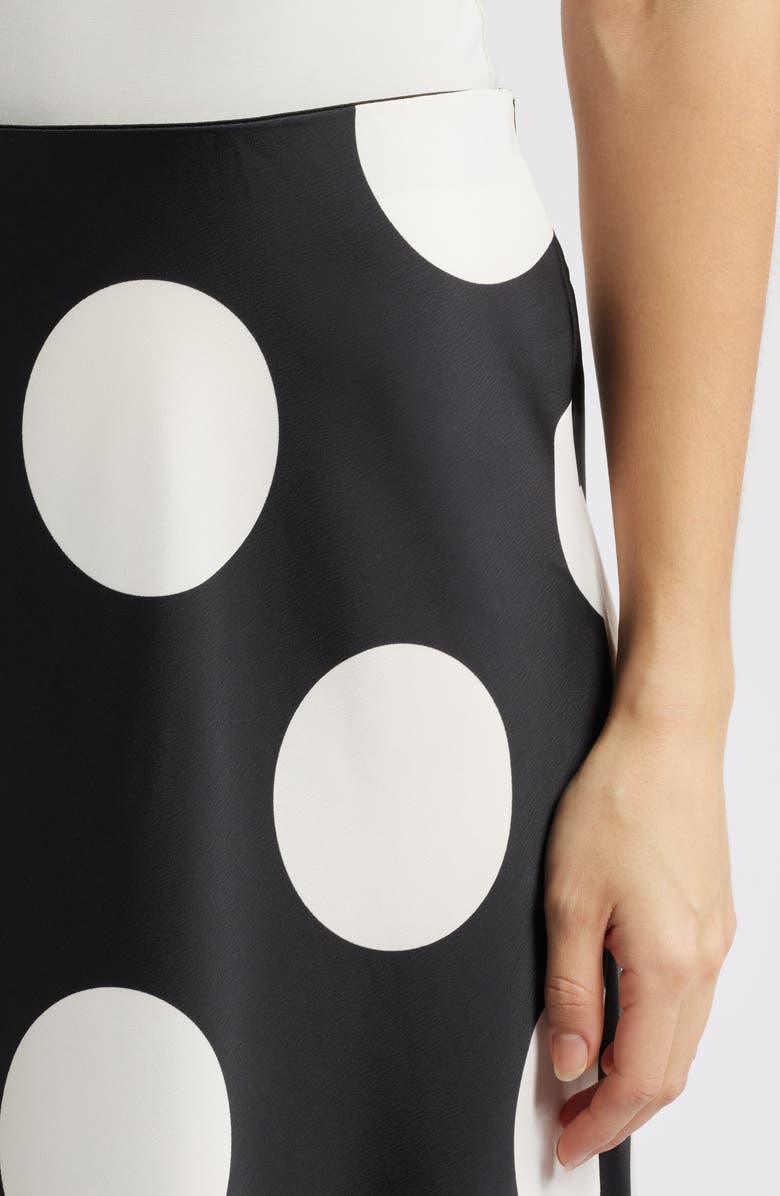 Anne Klein Polka Dot Satin Maxi Skirt, Alternate, color, 