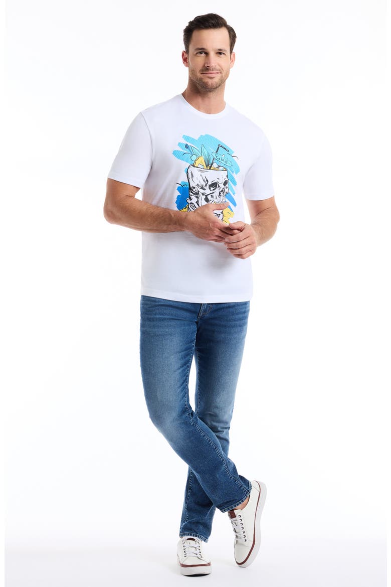 Tiki Skull Graphic T-Shirt, Alternate, color, WHITE