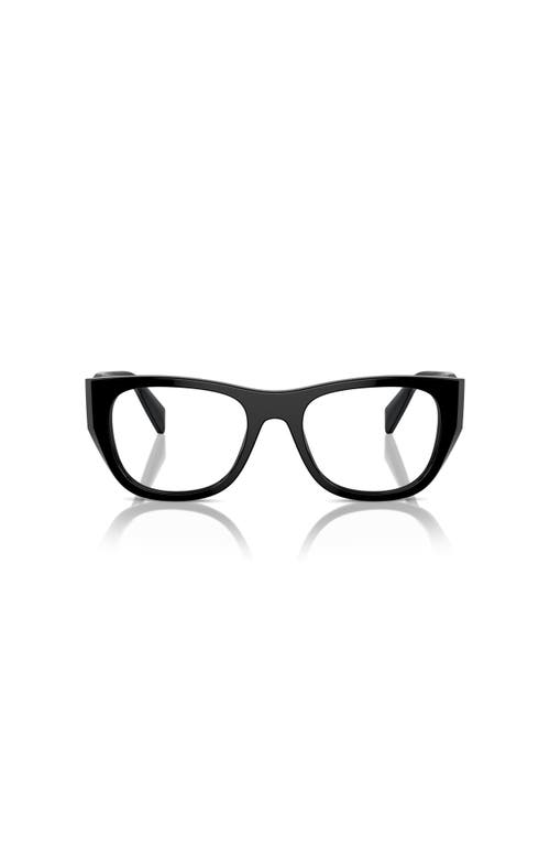 Prada 50mm Irregular Optical Glasses In Black