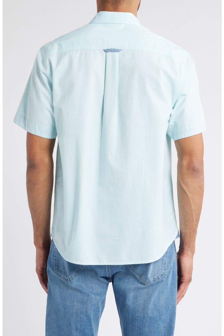 Nova Wave Short Sleeve Seersucker Button-Up Shirt, Alternate, color, AQUARIUS