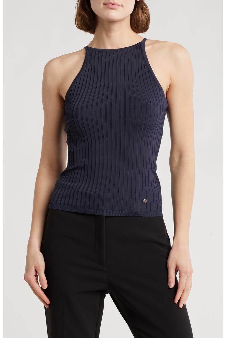 Box Rib Knit Camisole, Main, color, NAVY