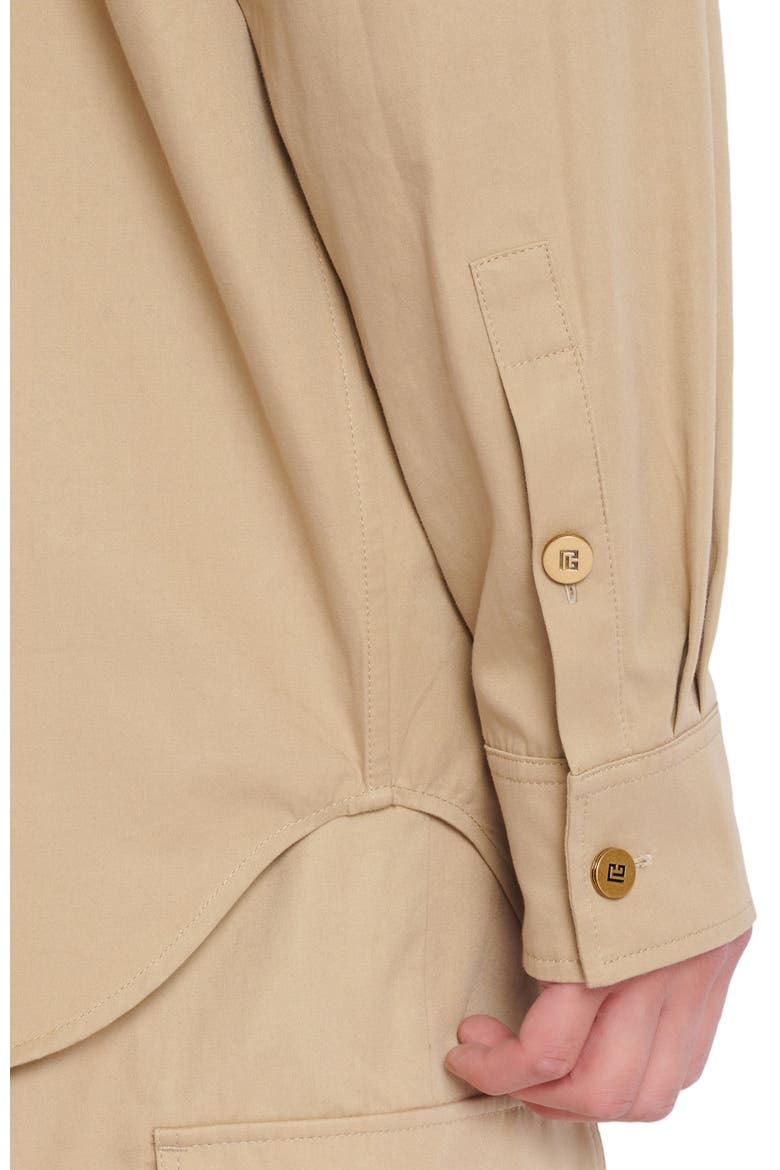 Cotton safari shirt, Alternate, color, beige