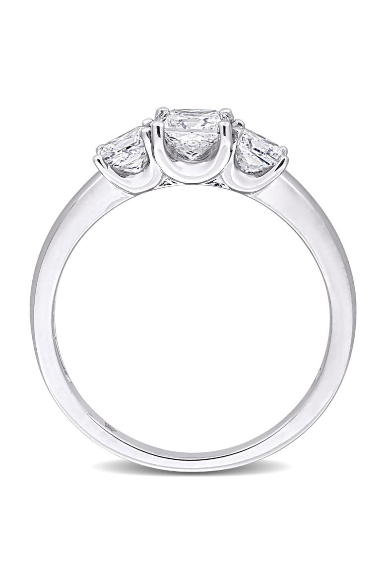 Lab Grown Diamond Princess 3-Stone Ring 14k, Alternate, color, White Gold
