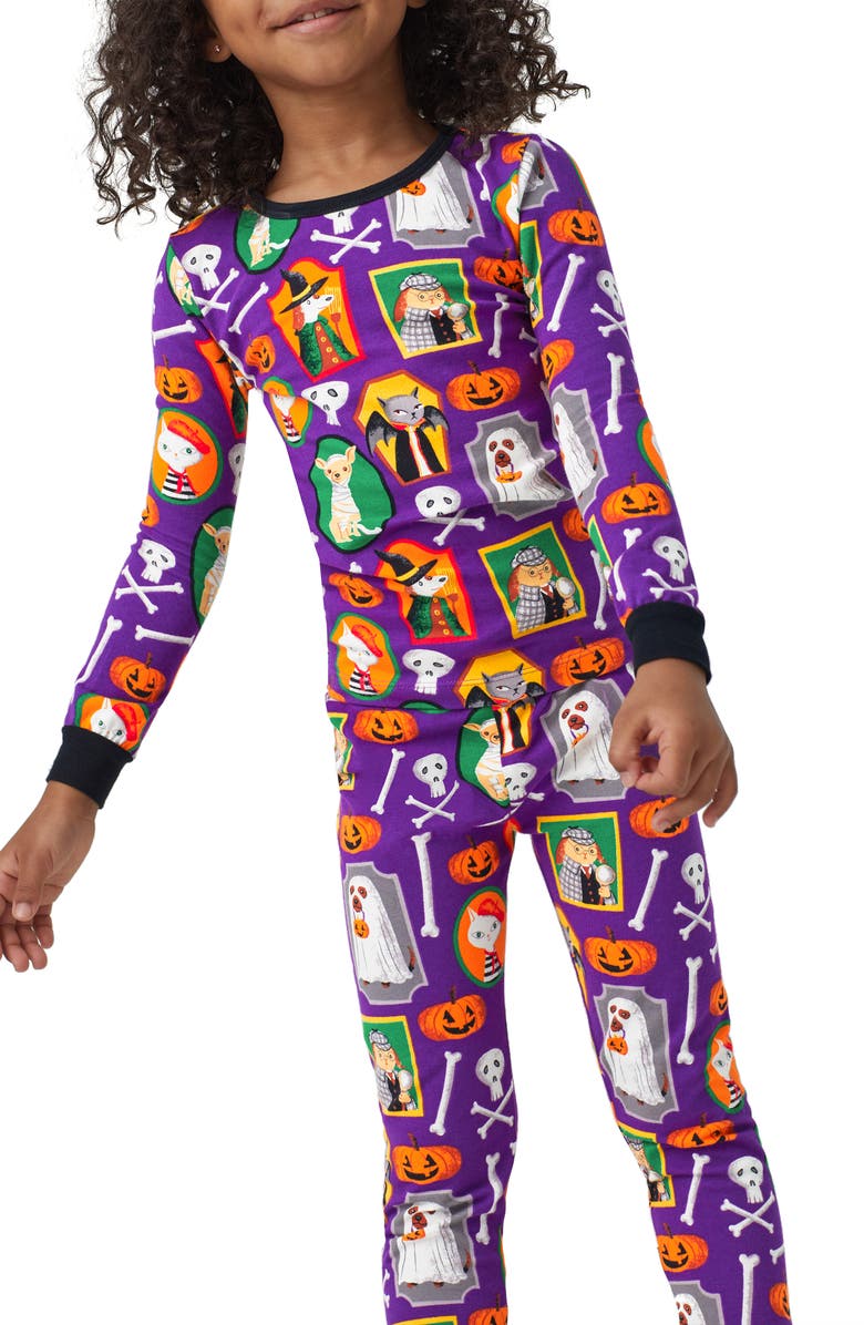 BedHead Pajamas Kids' Print Fitted Organic Cotton Jersey Two-Piece Pajamas, Alternate, color,