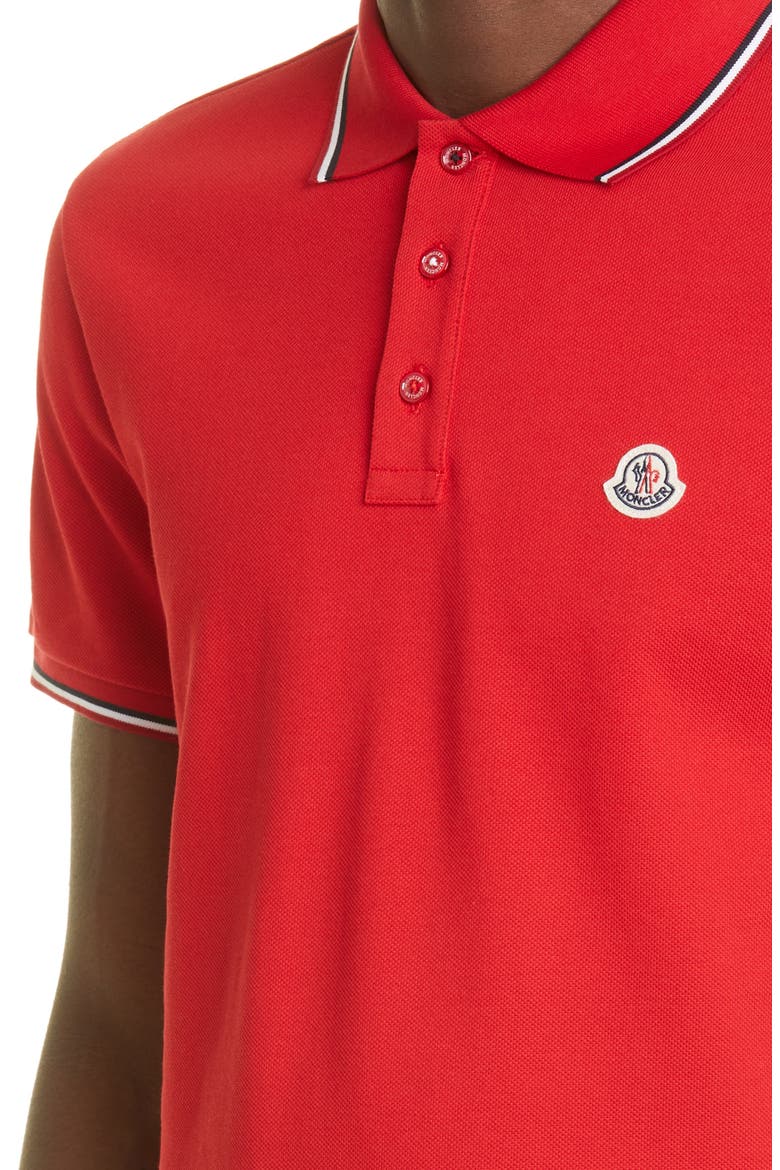 Tipped Piqué Polo, Alternate, color, RED