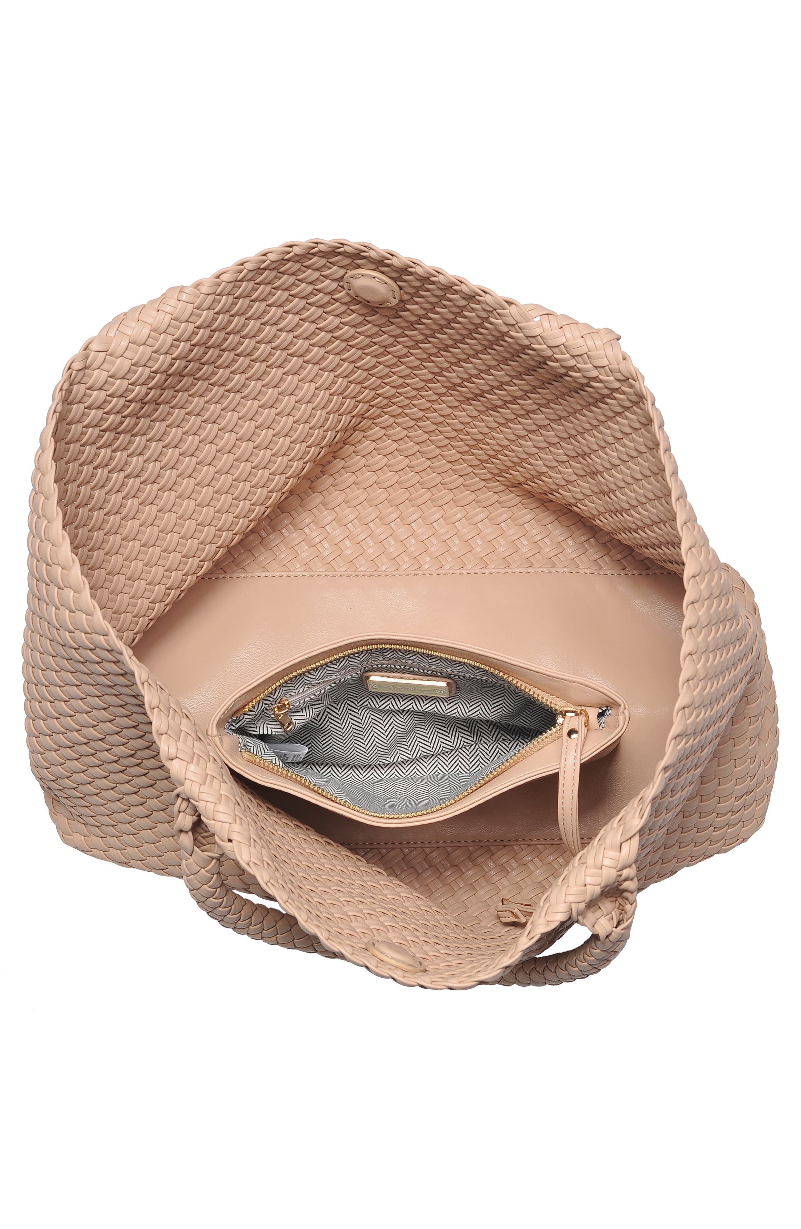 Woven Unlined Tote Bag and Pouch, Alternate, color, NATURAL