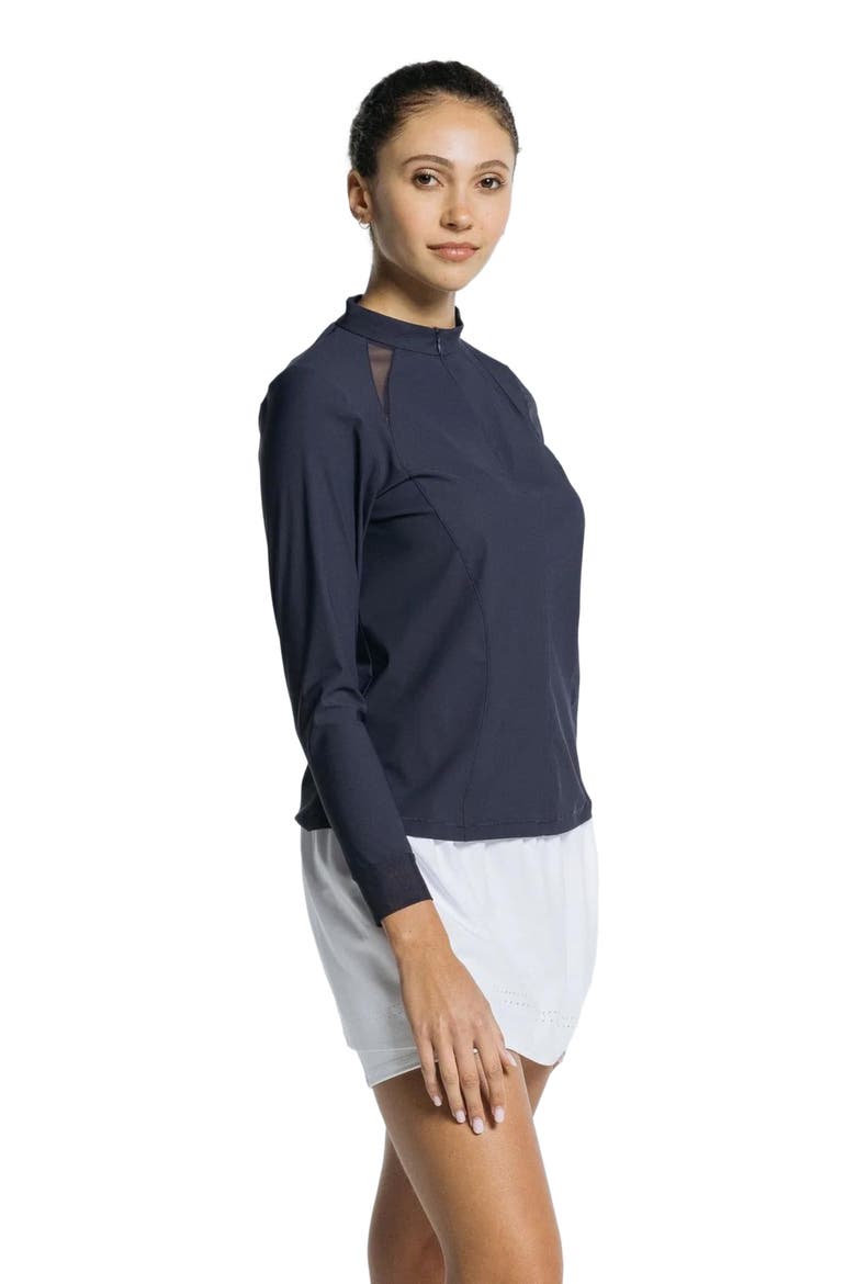Pickleball Volley Zip Long Sleeve, Alternate, color, Sapphire Blue